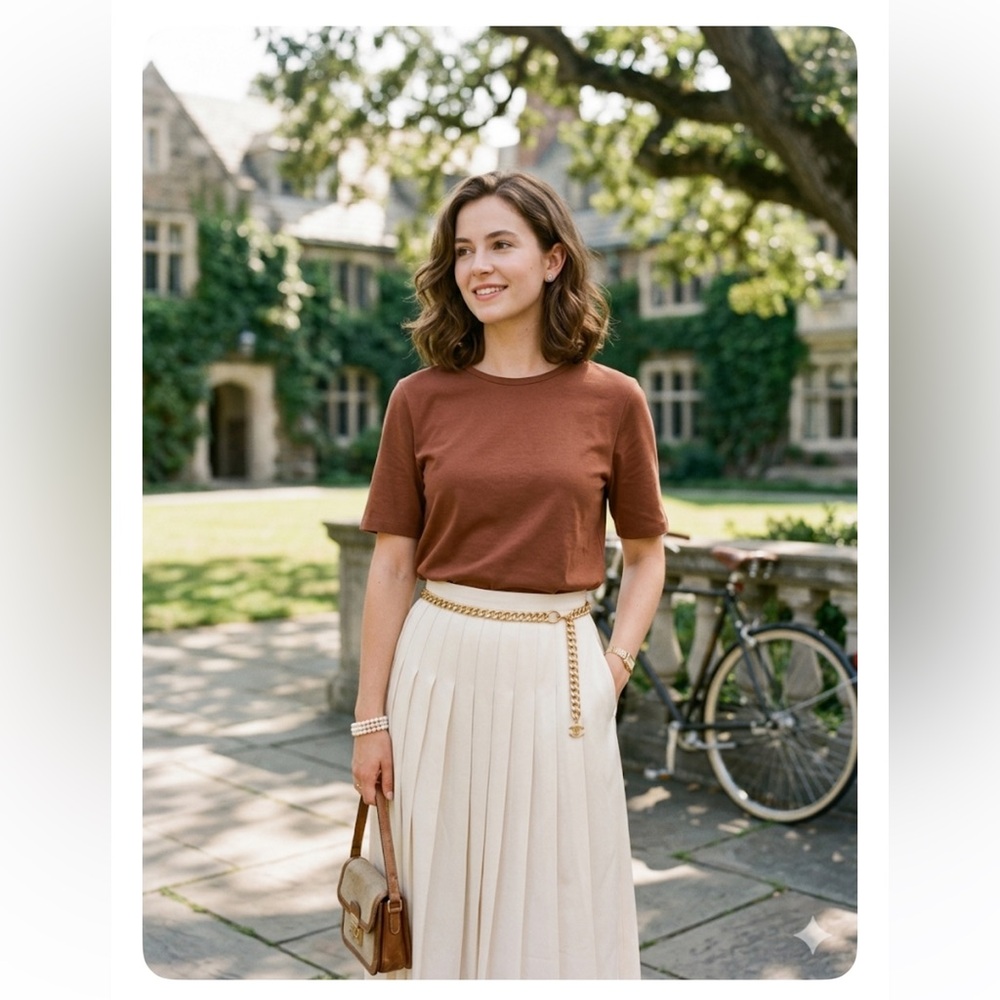 NWT J. Crew Brown Short Sleeve Crewneck Tee